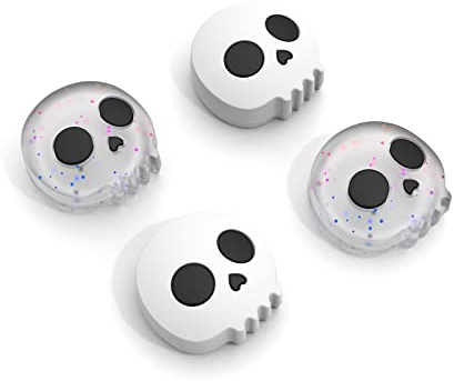 Joystick Kappen, 4 Stück Controller Stick Caps Thumb Grips Für Switch Für Switch/OLED/Lite, Für Switch Joystick-Abdeckung, Süßes Joy-Con-Daumengriff-Zubehör (Totenkopf)