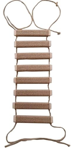 Cat Climbing Frame Wall Mounted Rope Cat Bridge - Climbing Ladder, Scratching Post and Toy for Kittens and Cats - Space Saver with Sisal Rope