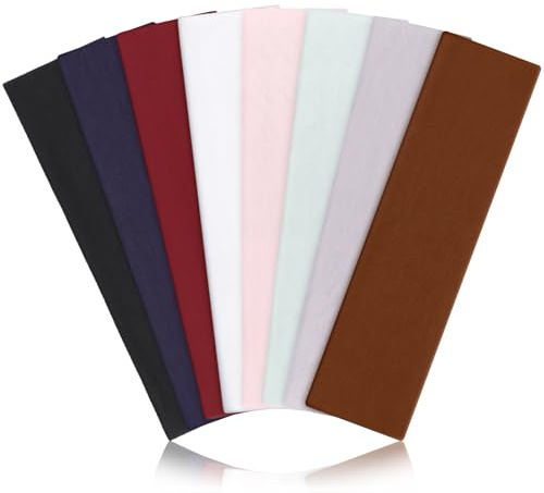 Tumurup Bandeau Cheveux Femme Homme 8 Pièces Noir Headband Elastique Sport Serre Tete Antidérapant Unisexe Bandeaux Mode Accessoires pour Maquillage Skincare Running Golf Tennis Yoga