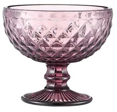 ZFIHAV Copas De Helado Vaso de Cristal de Color Corto, Copas Altas, Helado de Postre, Copa de Vino Gruesa Retro, decoración de Fiesta, 2 uds.(Purple3)