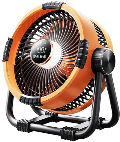 CUPERINOX Ventilador Portatil, Camping, Exterior, Playa, Piscina, Festival| 5+ cargas movil| +48H de bateria | 20000mAh| Powerbank, Luz led, Mando a distancia y Temporizador