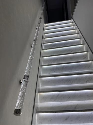 Corrimano lungo per scale in acrilico trasparente, per interni ed esterni, per scale, villa, attico e asilo, barriera di sicurezza da 370 cm, design moderno