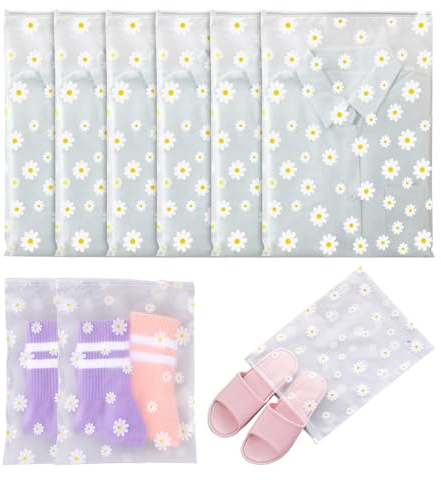 Homshsjhkis 20 Pcs Sacchetti Vestiti Viaggio, Zip Borsa Impermeabili Viaggio, Multifunzione Organizer Sacchetti Bustine, Trasparenti Risigillabili Plastica Richiudibili per Biancheria, Intima, Scarpe