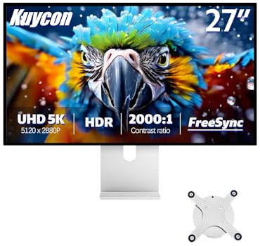 Kuycon Monitor G27X-SE 27 pollici FHD (5120 x 2880) 5K, pannello IPS nero, 99% sRGB, 8 ms, HDR10, G-Sync FreeSync, contrasto 2000:1, protezione per gli occhi, antiriflesso