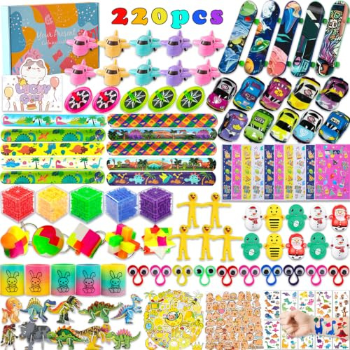 Party Bag Fillers for Kids 220Pcs Prize Box Toys Unisex Assortment Toys Classroom Prizes Rewards Goodie Loot Bag Fillers for Girls Boys Birthday Party Favors Toy Bulk for School Game Lucky Dip Prizes