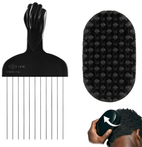 YIPFEN Brosse à cheveux (1 pièce), curly hair, bouclés et frisés, twist, pour dreadlocks, lavable et professionnelle, Éponge lavable pour cheveux afro, Paddle afro pour cheveux tressés et enroulés