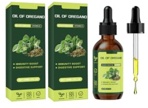Oreganoolja med svart fröolja | Immun och tarmstöd | Icke-GMO, Vegan | 60ml/2fl.Oz,2pcs