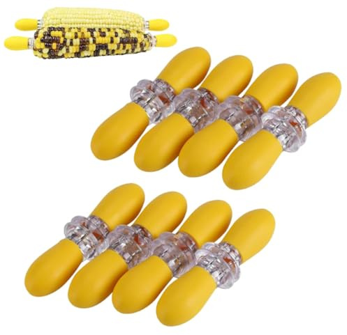 Soportes para maíz, 16 soportes para mazorcas de maíz de acero inoxidable, pinchos para tenedor de barbacoa para barbacoa, cocina, fiesta de cumpleaños