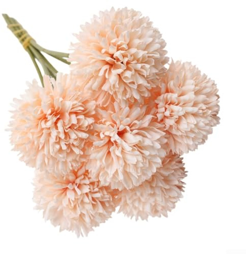 6-pack konstgjord maskros hyacint hortensia blommor siden falska växter för hem bröllop fest bordsdekoration display (AL3-064 ljusrosa)