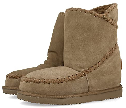 GIOSEPPO Botines Taupe de Estilo Australiano con cuña Interna para Mujer 42114