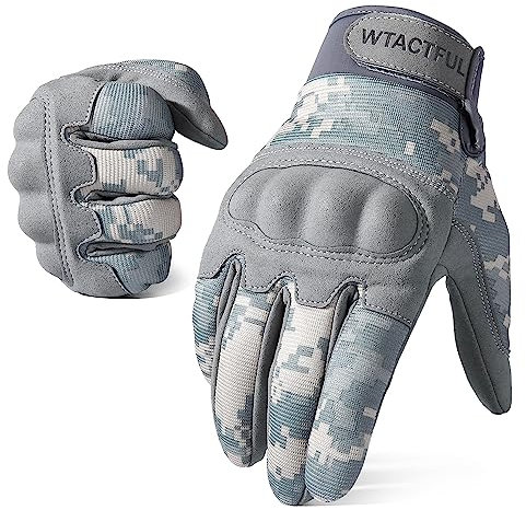 WTACTFUL Touchscreen-Vollfinger-Handschuhe, flexibel für Motorrad, ATV, Radfahren, Reiten, Jagd, Arbeit, Outdoor-Sport, ACU Camouflage, Größe XL, B16