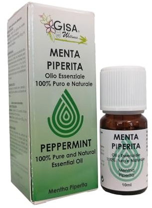 Gisa Wellness - PFEFFERMINZE - Konventionelles Ätherisches Öl - 100% Rein und Natürlich - [10ml] - Ideal für Aromatherapie und Körperpflege - Raumduft - Hergestellt in Italien