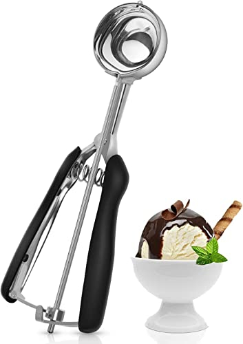 Manfore Eisportionierer Edelstahl Eisportionierer Eisportionierer mit Auslöser für Obst, Eis, Kartoffelpüree, Teig