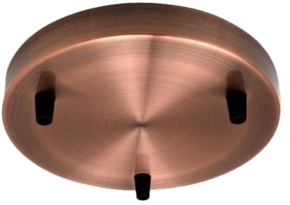 LEDSone Deckenrosette mit mehreren Steckdosen aus Messing, Mehrfach-Abhängung für Decken- oder Pendelleuchten | Industriebeleuchtung, Vintage-Dekor [Energieklasse A] (Kupfer)