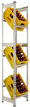 Simon Rack Estantería Cajas de Bebidas, 3 Cajas, 1800x400x300 mm, 3 Alturas, 100 kg de Punto Flexión, Estantería para Bebidas, Galvanizado - Simonbottle
