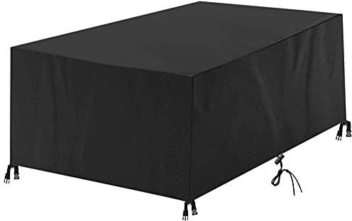 QIANC Abdeckung Gartenmöbel, 140x90x95cm(55.1x35.4x37.4in) Abdeckhaube Schutzhülle Abdeckplane für Gartenmöbel,420D Oxford Gewebe Wasserdicht, Winddicht,UV-beständig Schutzhülle，Schwarz