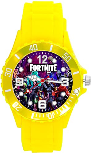 TAPORT Orologio al Quarzo in Silicone Giallo per I Fan di Fortnite, cinturino, giallo, Cinghia