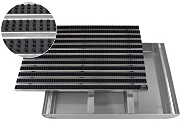 EMCO Eingangsmatte DIPLOMAT Bürste anthrazit mit ALU Bodenwanne Fußmatte Schuhabstreifer, Größe:750 x 500 mm