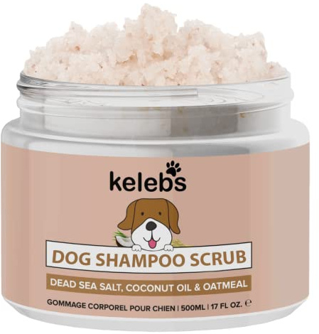 Peeling Totes Meer Salz & Kokosnussöl Hundepeeling – Tiefenreinigend, Anti-Juckreiz, feuchtigkeitsspendend mit Haferflocken und ätherischen Ölen