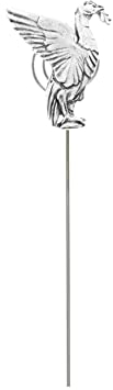PP Liverpool Liver Bird English pewter on a METAL ornamental flowerbed garden memorial plant window box sign stake gfass