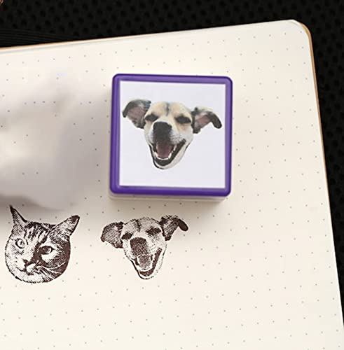Benutzerdefinierter Haustier-Stempel, selbstfärbend, Katzen-Hund-Portrait-Stempel, individuelle Haustier-Portrait-Stempel, personalisierte Tierstempel, Geschenke für Haustierliebhaber (lila)