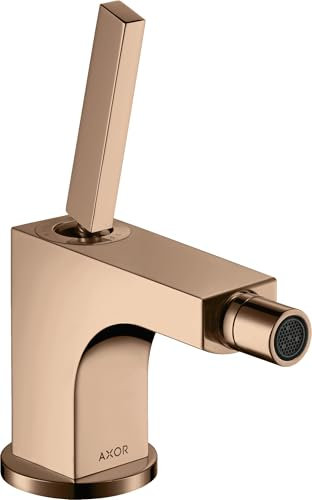 hansgrohe AXOR Citterio Einhebel-Bidetmischer, Zugstangen-Ablaufgarnitur, Farbe: Polished Red Gold