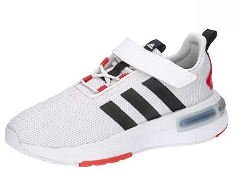 adidas Unisex Kinder Racer TR23 Hook and Loop Shoes Kids, Cloud White/core Black/Bright red, 36 2/3 EU