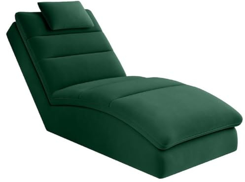 Casa Padrino Chaise Longue de Luxe avec Coussin de tête Vert 85 x 170 x H. 92 cm - Fauteuil inclinable de Salon - Récamier - Meuble de Salon - Meuble de Luxe