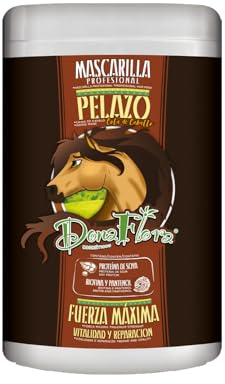 DONA FLORA - Mascarilla Pelazo Fuerza Máxima - Fortalece y Revitaliza - Con Queratina y Biotina - Hidratación Intensa para Cabello Dañado y Débil - 500ml