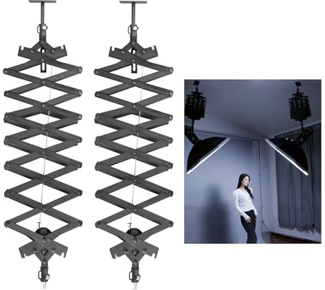 GSKAIWEN 2Packs 2M/78.7inch Drop Pantograph for Studio Ceiling Rail System Pantograph Studio Arm Wall Mounted Constant Force Hinged Telescopic Boom Studio Lighting Hanging Equipment