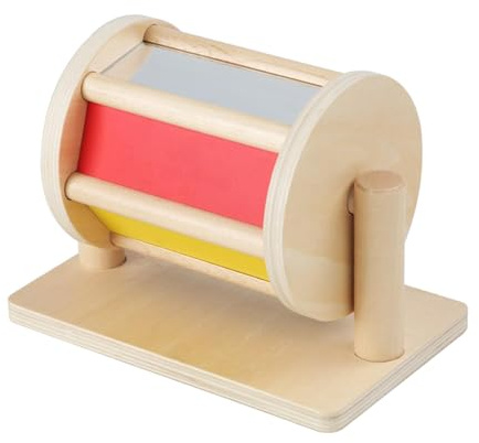 harayaa Rotierendes Trommelspielzeug, Rollende Trommel, Lernspielzeug mit Spiegel Und Glocke, Spielzeug Zur Sensorischen Entwicklung, Geschenk für Säuglinge,