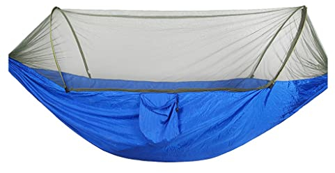 MaGiLL Camping-Hängematte mit Moskitonetz – leichte tragbare Outdoor-Fallschirm-Hängematten, Schaukel, Schlaf-Hängematte, Camping-Zubehör (Farbe: Weiß-Stil) (weißer Stil)