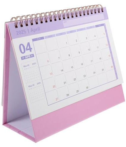 Sewroro Spiral Tischkalender Englischer Desktop Kalender Mit Minimalistischer Monatsübersicht Freistehend Praktisch Für Büro Zuhause Und Schreibtischdekoration Rosa Design