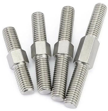 OZZLZH 2 Stück M6 M8 Links- und Rechtsgewinde Doppelendgewindestange Positiv- und Negativgewindestange Stehbolzen Schraube 304 Edelstahl(M8x50mm-2pcs)