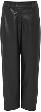 OPUS Damen City Pants | Tapered Pants MARUTO Relaxed in Lederoptik Black, 38