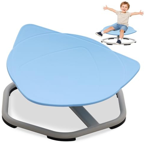 Silla giratoria sensorial para niños, carrusel autismo infantil, entrenamiento de coordinación física y equilibrio, silla de equilibrio para niños, 54x54x27 cm, forma de escudo