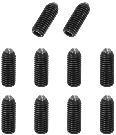 PATIKIL M10 x 25 mm kulspets gängstift, 10 stycken kolstål sexkantsfjäderfjäderspännstift gängstift för industrimaskiner, möbler och arbetsplatser, svart