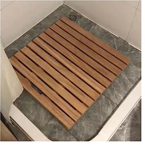 Caillebotis de Douche en Bois de Teck, Caillebotis de Douche en Bois de Teck de 14 16 18 20 24 27 30 32 36 pouces de large, tapis de bain pour douche/camping-car extérieur/intérieur, tapis de sol sur