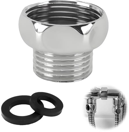 HAFRILY Shower Hose Connector G3/4 Female to G1/2 Male Shower Adapter for Bath Taps for Hose and Tap Connection Universal Shower Tap Connector with Ring