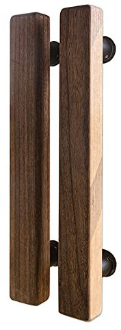 Poignée de Porte de Grange coulissante en Bois Massif de 16 po, poignées Modernes à Double Face en Forme de H pour Bureau, Garage, Durable et élégante