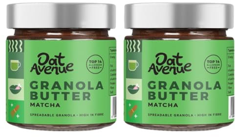 Oat Avenue Granola Butter - Vegan Spread & Protein Spread - Nut Free Peanut Butter Alternative - Gluten Free, Dairy Free, School Safe & Top 14 Allergen Free - Matcha