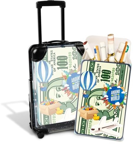 Laitejituan Mini Reisekoffer, Kreative Koffer Spardose, Reisekasse Geschenk, Spardose Koffer für Geldgeschenke Reise Urlaubskasse, Handyhalterung,13 x 8 x 4.5cm (1 PCS)