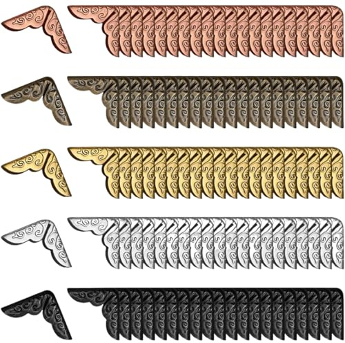 NOPKESV 100 Stück Bucheckenschutz, Dreieckiges Kantendekor Für Bücher, Buchschutzecke, Metalleckenschutz, Fotoecke Für Scrapbooking