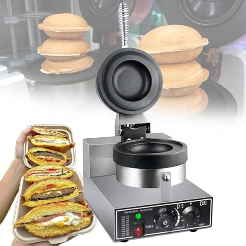 Ouhonix Commercial & Household Burger Maker Machine – Dual-Sided Heating UFO Ice Cream & Waffle Sandwich Press, Non-Stick Pan, Electric (50-300°C)