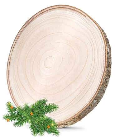 Dischi di Legno Paulownia 30-35 cm, Spessore 20 mm, Vera Legno Naturale – Dischi per Fai da Te, Centrotavola, Decorazioni Matrimonio, Sottobicchieri, Pittura e Progetti Creativi, Accessori Decorativi