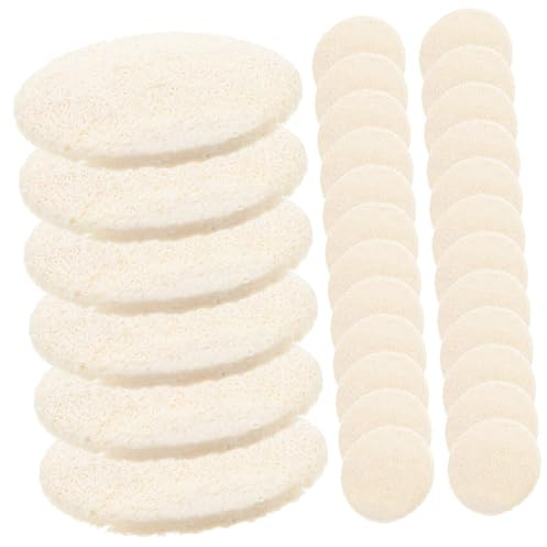 Gatuida 36 Stück Runde Luffa Gesichtspeeling Pads zum Sanften Peelen und Tiefenreinigen der Haut für Dusche und Gesichtsreinigung aus Natürlichem Loofah Material