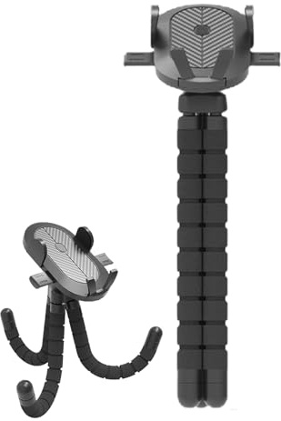 Hozaenwa Soporte para Móvil De Cochecito - Soporte Giratorio 360° para Teléfono Móvil, Antivibraciones para Silla de Ruedas, Carrito de Golf, Kayak, Ciclismo, Cinta de Correr, Motocicleta y