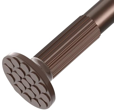 Bastone per tenda da doccia a tensione regolabile, in acciaio inox, senza foratura, asta telescopica espandibile per bagno e armadio, marrone, adatta a 378-430 cm