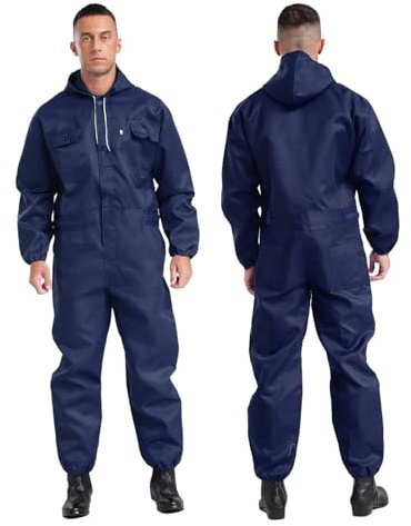 Combinaison De Travail Pour Homme Combinaison De Pluie For Homme, Uniforme Travail, , Soudage(Deep Blue,190)