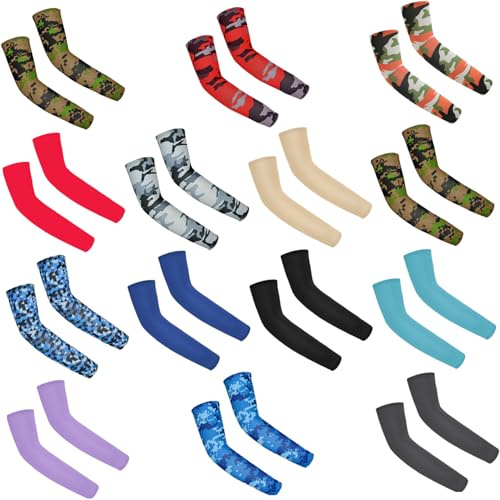 Whyzsjnclg Manicotti di protezione solare, manicotti per bambini 14 paia Protezione solare sottile Manicotto da basket traspirante Compressione rinfrescante per bambini per ragazzi